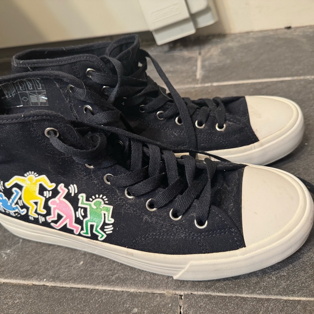 Keith Haring High-Top Sneakers with Colorful Design